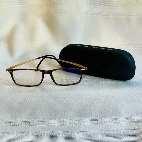 Silhouette Frames Men's Momentum‎ SPX 2921 6220 Havana Walnut/Gold 56-15-145 EUC
